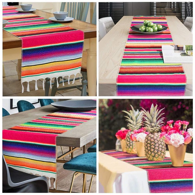 Mexican Table Runner 14 x 84 Inch Mexican Serape Table