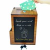 SHUMEI Wooden Donation Box with Writing Surface Ideal for Fundraisers,
