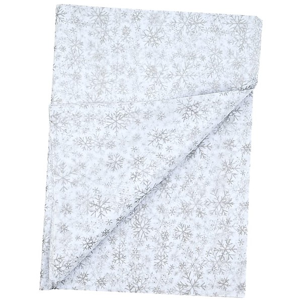 50pcs 50×35cm Silver Snowflake Tissue Paper,Metallic Wrapping Paper Bulk for