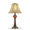OK Lighting OK-4283T Gold Amber Table Lamp, 16" x 16"
