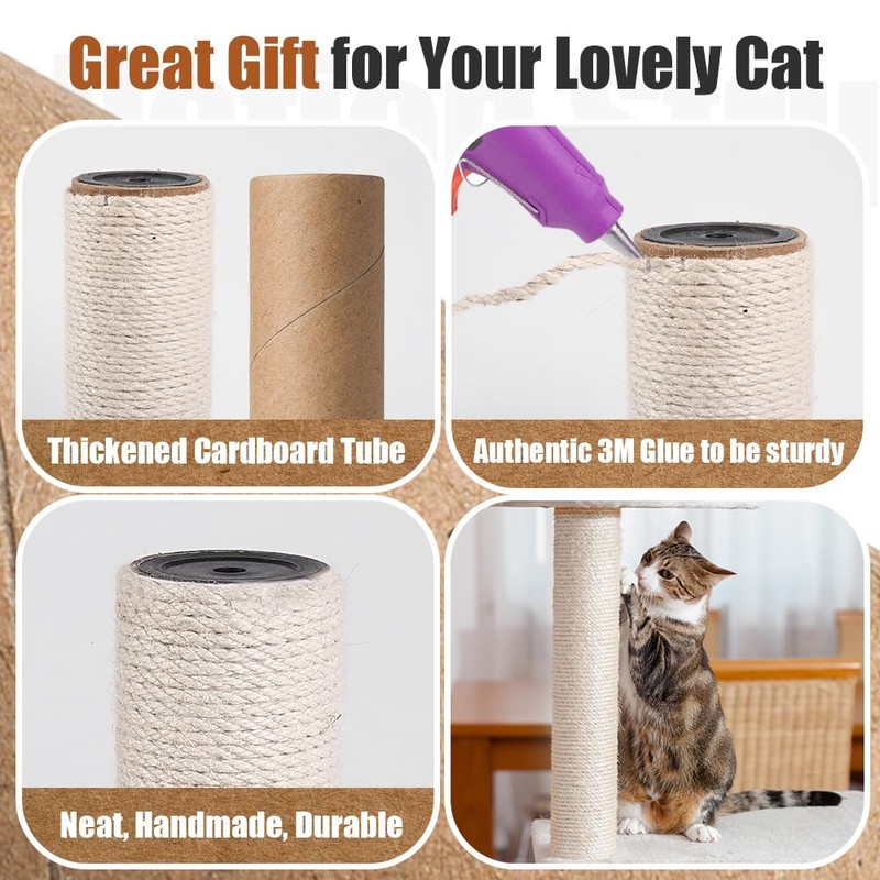 OSPNIEEK 4 Pack 15.7" M8 Cat Scratching Post Replacement, Natural