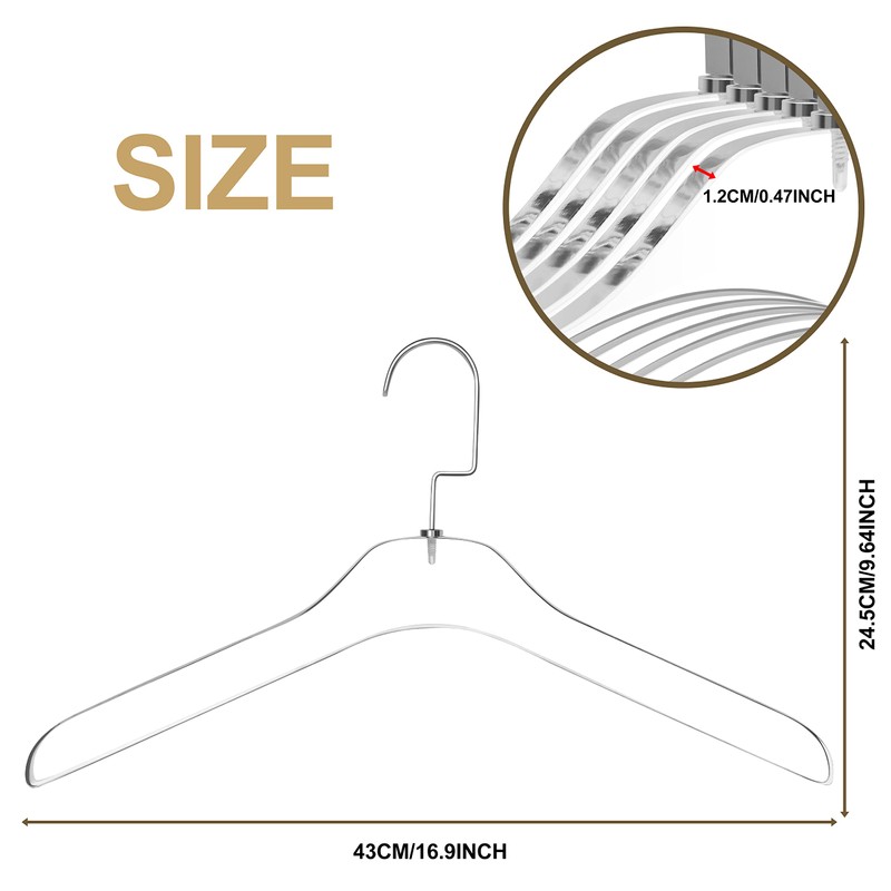Quality Clear Acrylic Lucite Coat Suit Hangers, Stylish Clothes Hanger
