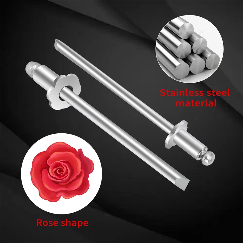 Foruly Rivets NOS Dash Rosette Rivets Stainless Steel Fit for