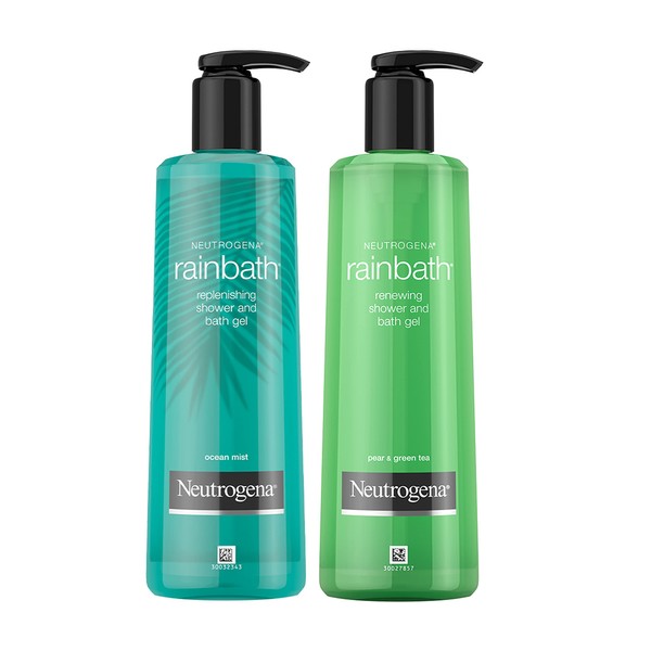 Neutrogena Rainbath Replenishing and Cleansing Shower and Bath Gel, Moisturizing Body Wash and Shaving Gel with Clean Rinsing Lather, Ocean Mist Scent, 32 fl. oz (Pack of 2)