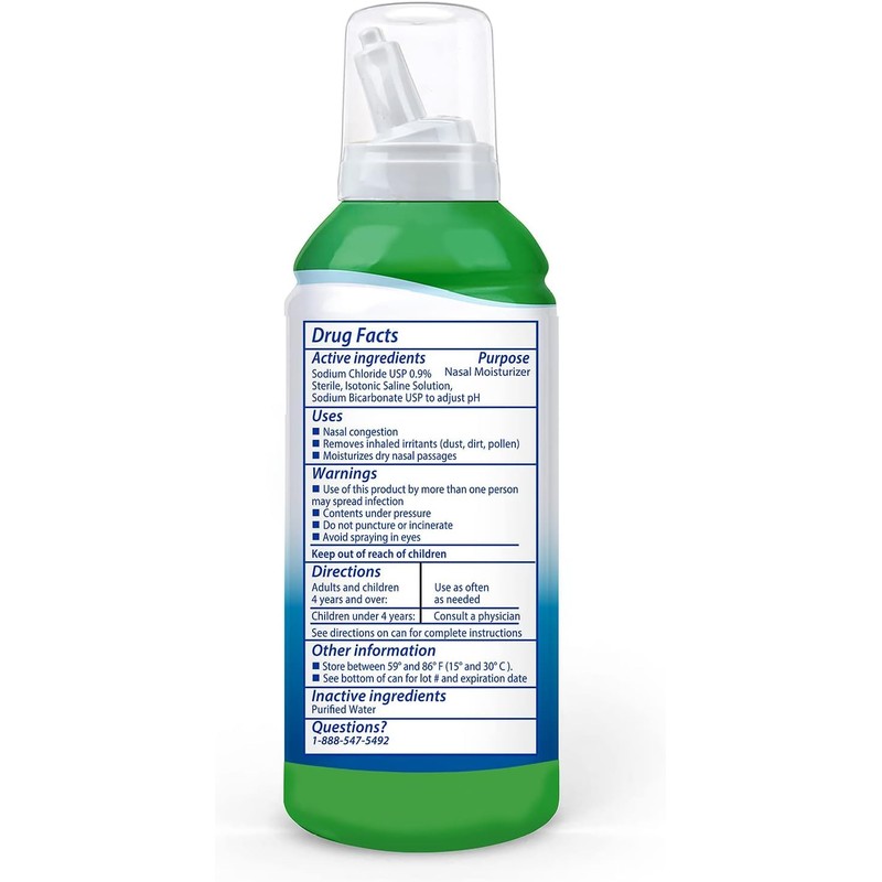 SinuCleanse Daily Care Sterile Saline Nasal Spray, Ultra Fine Mist,