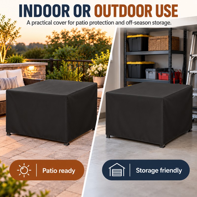 Waterproof Square Fire Pit Cover for Outdoor Protection – 210T