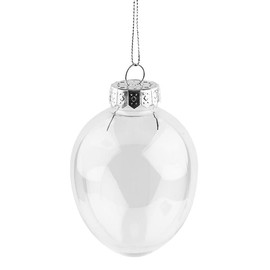 Ideen mit Herz Eggs for filling, transparent Easter eggs for hanging, acrylic eggs, including 5 hangers, diameter 6.5 cm x 9.8 cm high, pack of 5