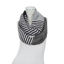 Majea Loop Scarf Women's Tube Scarf Neckerchief Narrow Loop Scarf (880052), Black (black 6)