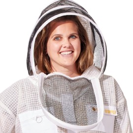 Sting Stopper: Beekeeping Veil - Replacement Round or Fencing Style, Universal Fit for All Suits & Jackets, 3-Layer Mesh for Maximum Sting Protection, White