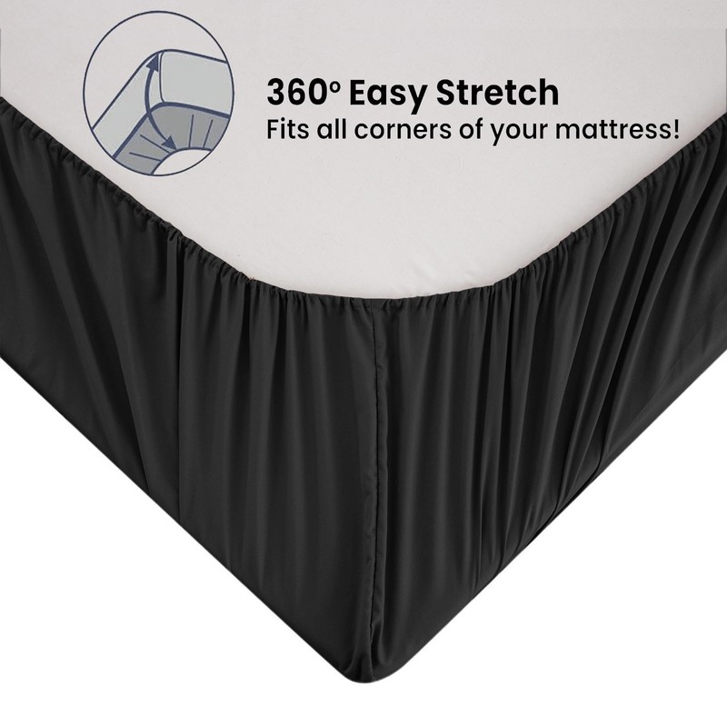Soifox King Size Fitted Sheet Black - Bed Sheets with
