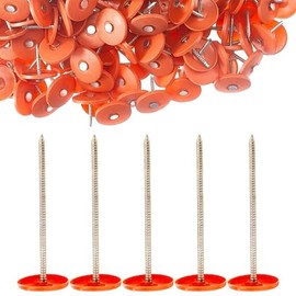100 Pack - 3 Inch - Round Plastic Cap Nail Roofing Nails Galvanized Tar Paper Nails for House Wrap Fastening Foam Board Roofing Felt Insulation Film (100)
