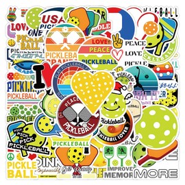 Pickleball Stickers 50 Pcs Vinyl Funny Sports Sticker for Water Bottle Skateboard Laptop Helmet Phone Scrapbook Car Luggage,Waterproof Pickleball Lovers Stickers for Adults Girls Kids