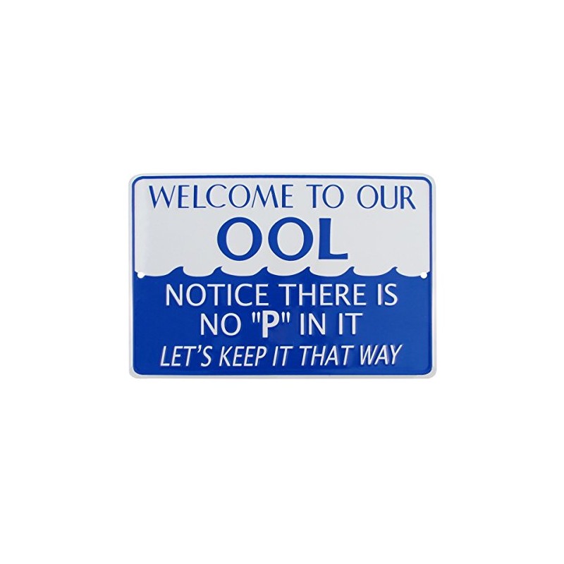 TG,LLC No P Pee in Ool Funny Tin Metal Swimming