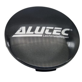 1 x Alutec Hub Cap 64 mm Graphite (N32) Logo Silver – Original Wheel Centre Cap/Hub Cap