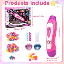 Raxfekro Hair Braiding Machine Girls Set, DIY Braiding Aid Hair with Hair Beads Glitter, Hair Accessories Children Girls for Children from 5-12 Years