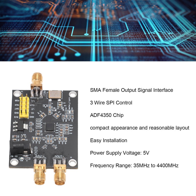 RF Signal Generator ADF4350 Chip 35MHz to 4400MHz SMA Output
