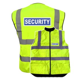 Security Badge Yellow Hi Vis Bodywarmer, Fleeced Lined Reversible, Conforms to EN20471 Class 2, High Visibility, By Brook Hi Vis, XLarge