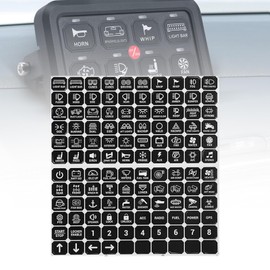 Switch Panel Sticker Kit for 6/8/12 Gang Control Button - Dashboard Label Decal Set for Car Boat RV Truck Vehicle Marine, 120 Pcs (Horizontal Stickers with Square Corner)