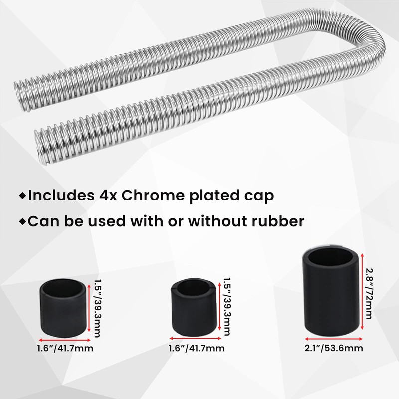 48" Flexible Radiator Hose Kit, Stainless Steel Coolant Water Hose