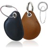 [enconson] AirTag Leather Case, Key Holder, Card, Waterproof, Cute, Kids,