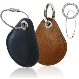 [enconson] AirTag Leather Case, Key Holder, Card, Waterproof, Cute, Kids, Shockproof, Wire, Dog, Black, Black, Smart Tracker, Full Protection, Easy to Carry, Car Key, Bag, Luggage, Wallet, Bag