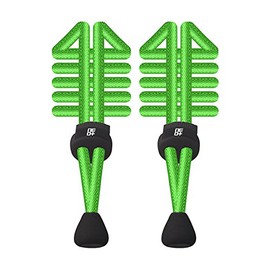 Packs of Elastic Lock Round Shoelaces For Running & Triathlon - UK SELLER (1 SET NEON GREEN)