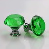 30mm Crystal Glass Door Knobs Diamond Cut Drawer Pull Handles