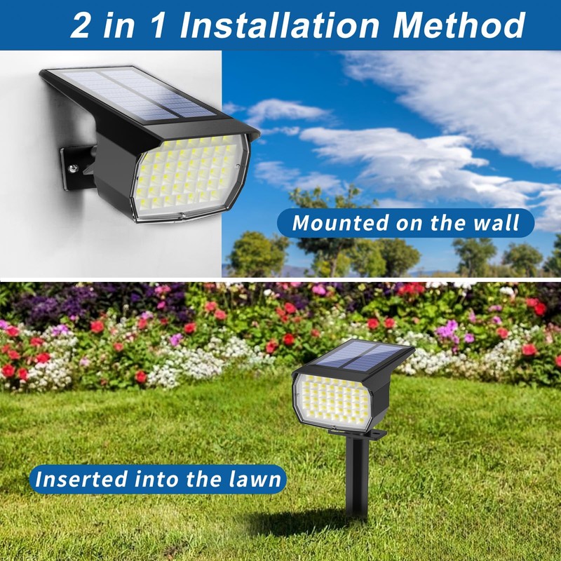 WENATY Solar Spot Lights Outdoor Waterproof IP65, 2 Pack Landscape