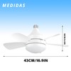 MEGALUZ LV35W14 Ventilador de techo con luz LED, E27, Ventilador