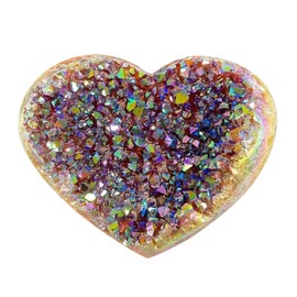 Crystal Heart Stone Heart Shape Crystal Stone Decoration Simulation Resin Crystal Love Stone Ornaments for Windowsills and Desks