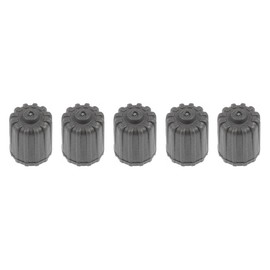 Marcraft Grey Plastic Tyre Wheel Alloy Valve Caps Dust Caps (5 Pack) Universal for Cars, SUVs, Bicycles, Motorcycles, Trucks | Rubber Airtight Seal Plastic | Screw-On