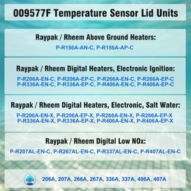 009577F Pool Temperature Sensor Lid Units Replacement for Raypak Heater Spa, Compatible with Raypak Heater 206A, 207A, 266A, 267A, 336A, 337A, 406A, 407A, 3 Wire NTC 100K