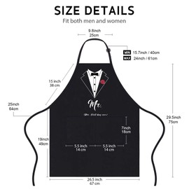 Mr and Mrs Apron for Couples Gifts, Cooking Aprons for Women and Men, Water Resistant Aprons as Gift for Wedding, Engagement, Anniversary, Valentine's Day for Newlyweds (Suit)