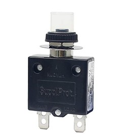 KUOYUH USA 7 Amp 98 Series Quick Connect Terminals Push-to-Reset Thermal Circuit Breaker with Transparent Waterproof Button Dust Cover (1-Pack)