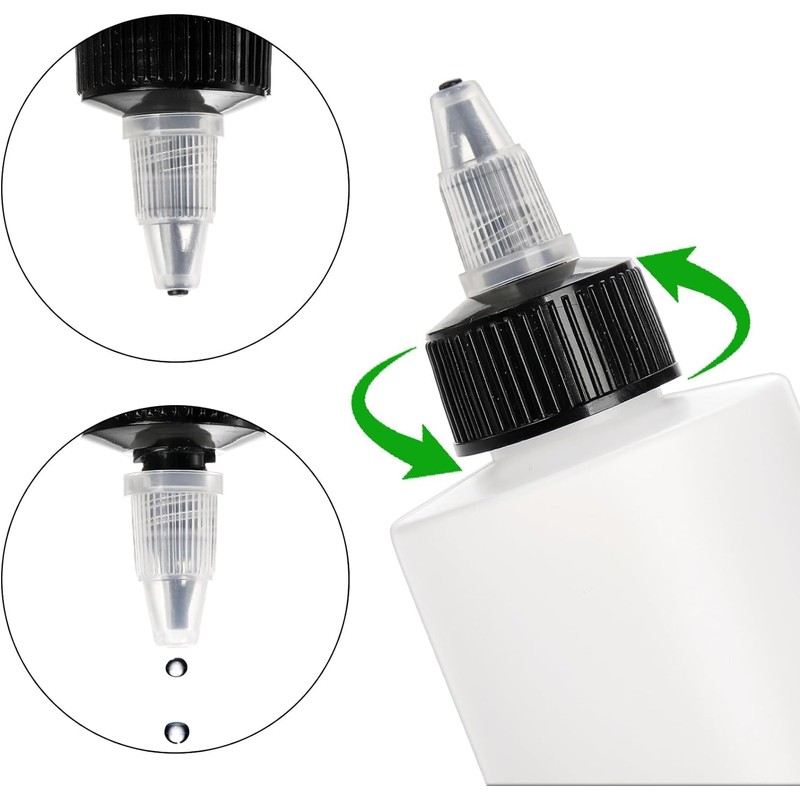10Pcs Plastic Squeeze Bottles with Twist Cap,Clear Dispensing Bottles with