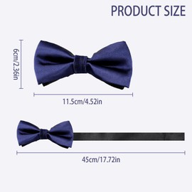 Vidsmow Men's Bow Tie for Wedding Party Adjustable Satin Bow Tie Fancy Plain Bow Tie Party, Prom, Business and Festive Occasions Classic Accessory in Elegant Design