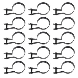 (15 PACK) 2-7/8" Galvanized Steel Chain Link Fence Tension Band for Gates, Posts, Brace Bands, Bolts & Nuts Included - Black