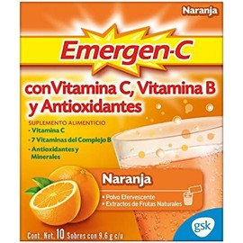 Emergen-C Polvo Efervescente de Vitamina C Sabor Naranja – 10 sobres