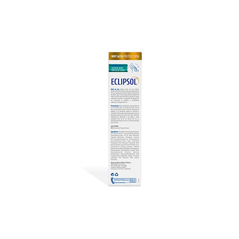 Eclipsol - Ultra Loción FPS 50, Protector Solar Facial y