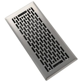 Floor Register 4x10 Inches - Heavy Duty Walkable Steel Floor Vents - Ease Adjust Air Flow Direction Floor Registers - Satin Nickel Floor Vent Covers - Boston Design Air Vents for Home