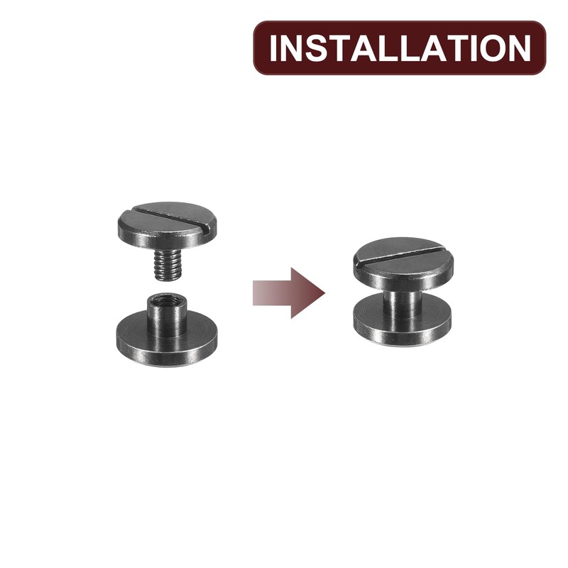 sourcing map 30Pack Brass Chicago Screws, 3x10mm Flat Head Screw