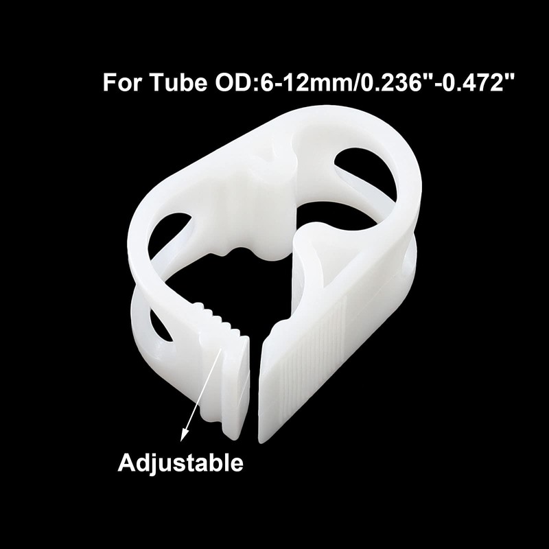 Kyuionty 1/4" - 1/2" Plastic Tubing Clamps Adjustable Tube Clamp,