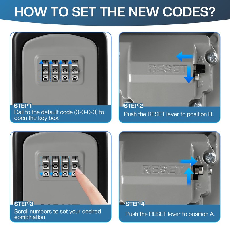 NBYT Portable Combination Lock Key Box House Key Hide Key