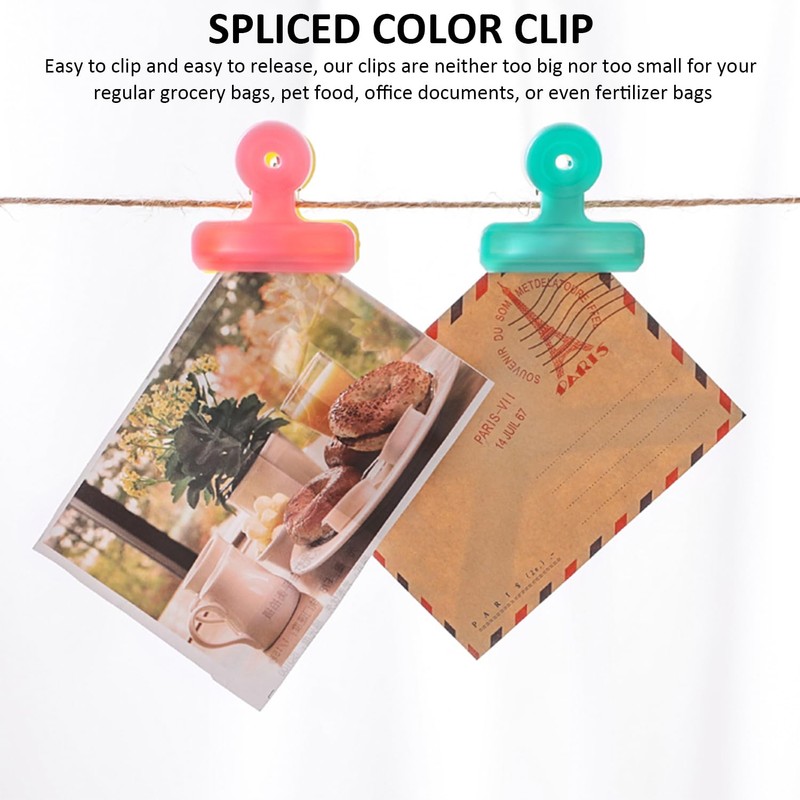 DHSBGWSX Pack of 10 Spliced Color Clips Snack Locking Clips