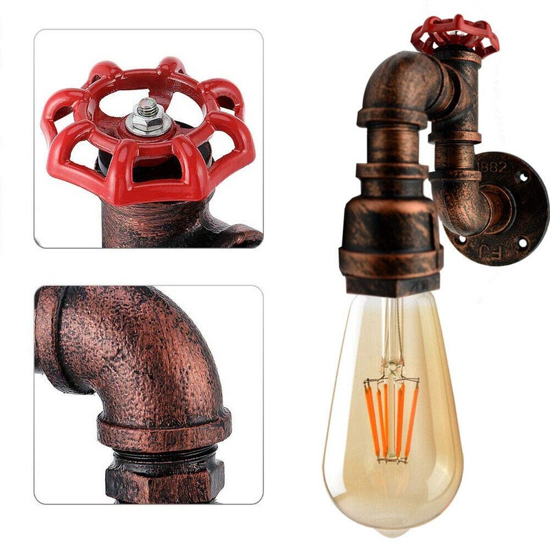 DC VOLTAGE Industrial Metal Water Pipe Wall Lights Indoor Wall