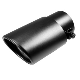 Dsycar Universal Stainless Steel Car Exhaust Tail Muffler Tip Pipe - Adjustable Car Decoration Exhaust Tips (Straight-Black)