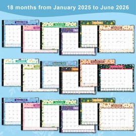 Desk Calendar 2025, KOPEESY 22" x 17" Large Desk Top Calendar with Plastic Cover, 18 Months From January 2025 to June 2026