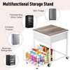 Housolution Mobile Mini Fridge Stand with Storage, Height-Adjustable Mini Beverage