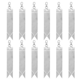 PATIKIL Safety Reflector 6"x1", 12 Pack Reflector Tag Pendant Reflective Safety Keychain Gear for Backpack Cycling Running Wheelchairs, Silver
