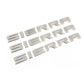 Unbranded 3PC CHROME SIERRA REPLACEMENT FOR GMC EMBLEM FRONT DOOR TAILGATE BADGE NAMEPLATE